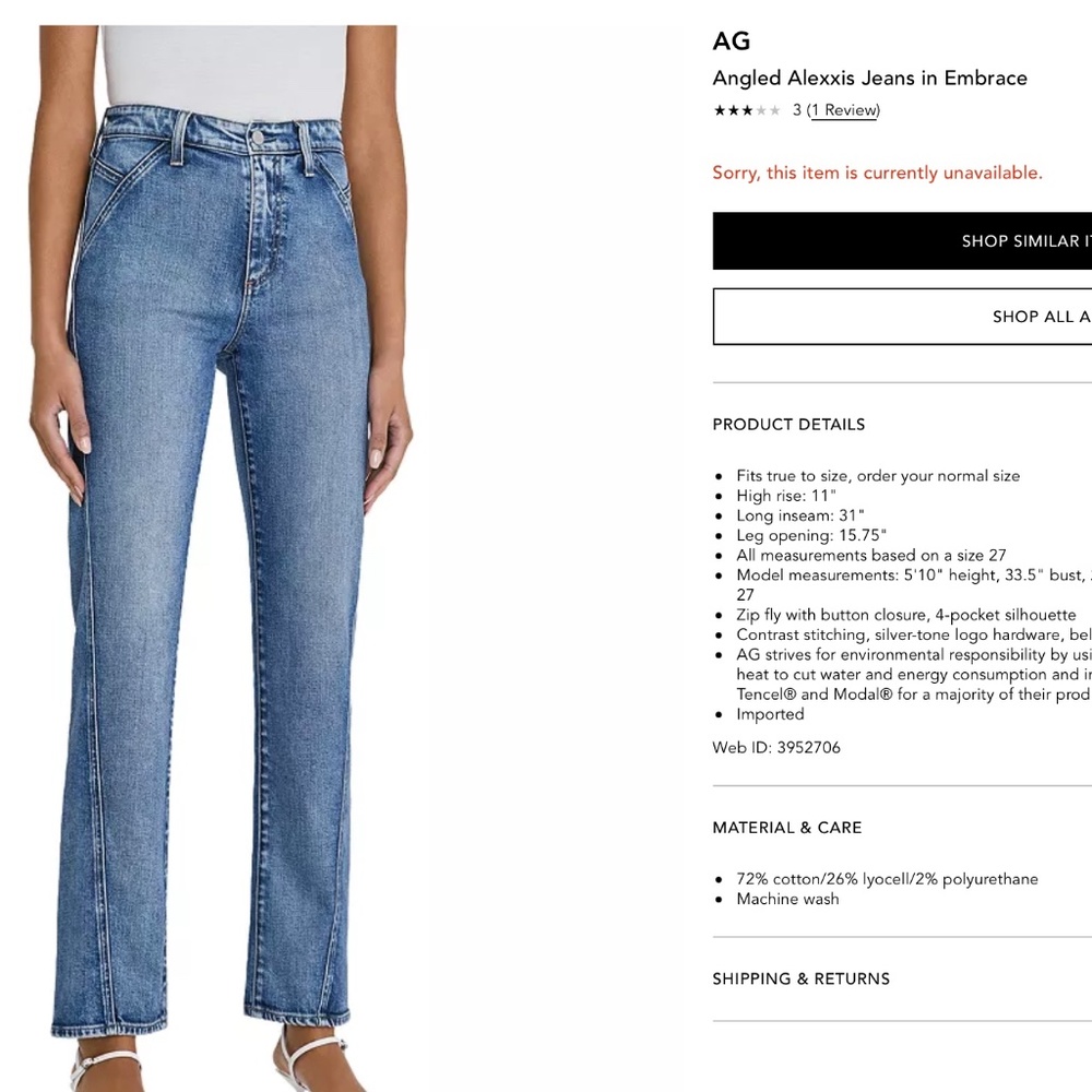 AG Angled Alexxis Jeans